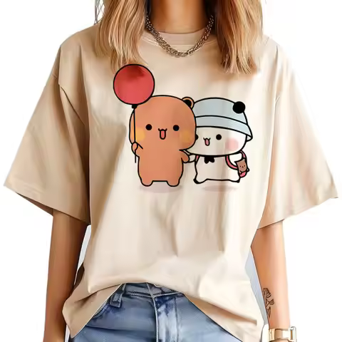 Bubu Dudu t shirt women kawaii 80s Y2k Classic graphic t-shirt anime Vintage streetwear hip hop Univ