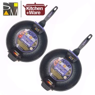 [Korea] SAEMMI Marble Coating  Wok Pan  30cm With Pouring Spout / Induction Compatible / Made in Korea