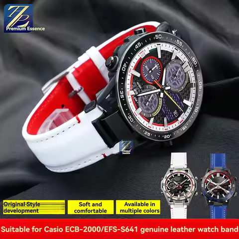 For Casio EDIFICE series watch ECB-2000 ECB-2300 EFS-S641 modified suede leather strap ECB-2000YCB n