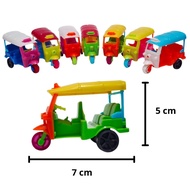 10 PCS Mini Indonesian Bemo Car Toys - Colorful Traditional Three-Wheeled Cars