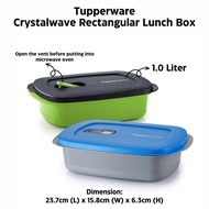 Crystalwave Rectangular 1L/Tupperware Microwave Safe Reheatable Divided Lunch Box 1L -