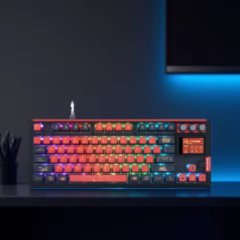 SKYLOONG GK87 Pro Wireless Mechanical Keyboard with 3.0 Screen 3 Knobs Full-Key Hot-Swappable RGB Ba