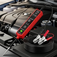 6-24V automotive and motorcycle circuit tester, LED indicator with buzzer alarm, ABS housing battery