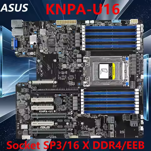ASUS KNPA-U16 Server Motherboard AMD EPYC 7000 SP3 DDR4 2TB CPU EPYC 7601 7551 7401 7351 7251 EEB 16
