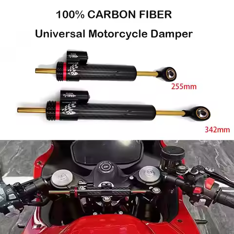 255mm 342mm Universal Steering Damper For Motorcycle Adjustable Carbon Fiber CNC Aluminum Alloy Stab