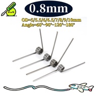 sus304 d0.8mm OD5/5.5/6/6.5/7/8/9/10mm V-shaped spiral torsion spring angle 60/90/120/180 degrees【xc