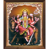 Durga with Lion Digital Photo with Lamination and Frame (L283AR)