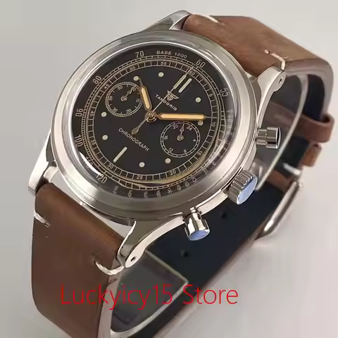 Tandorio Quartz Watches for Men MIYOTA OS20 Multi-function Chronograph Men Mineral Glass Sport 38mm 