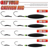 CHINK Double Hook Rig, Durable Construction Simple Setup Catfish Float Rig, Effective Pre-Tied Doubl