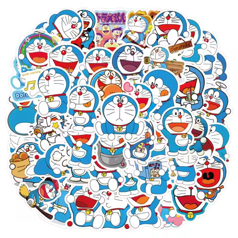 60pcs Cartoon Doraemon Handbook Decoration Diy Stationery Mobile Phone Notebook Stickers