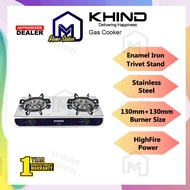 KHIND GC8008 Double Burner Gas Cooker | Stainless Steel Body | 2-Burner Gas Stove | Dapur Gas 2 Tung