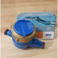 Aminb Water Meter Blue Iron Water Meter 1/2 Inch Iron Body/PVC