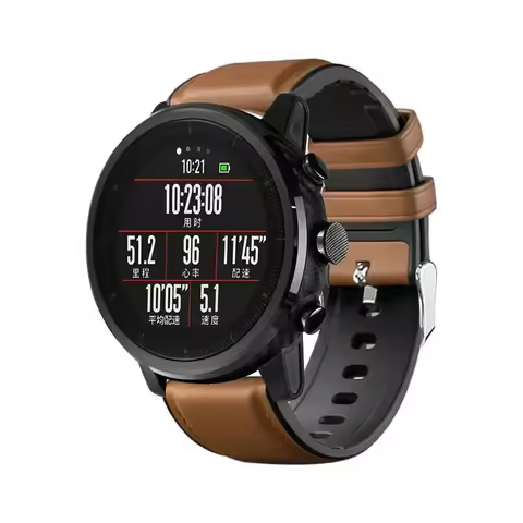 Leather Silicone Bracelet For Amazfit GTR 47mm Strap For Xiaomi Amazfit Stratos / GTR2 / GTR 2e / GT