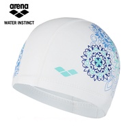 Arena arena arena Swimming Cap Women Long Hair Korean Fashion Printing Imported Dual Material PU Lyc