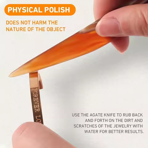 1pc Natural Agate Knife Burnisher 7-18cm Jewelry Polishing Tool for Gold Silver Copper Rings Bracele