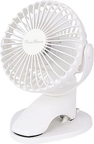 Portable Clip Fan Battery Operated,3 Speeds USB Rechargeable Mini Table Fan with Strong Airflow,360°Rotation Ultra Quiet Personal Desk Fan for Home Office Bedroom Dorm Stroller Camping(White)