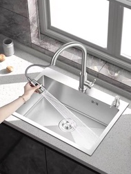 HM6845 Kitchen sink stainless steel sinksink ซิงค์ ซิงค์ล้างจาน อ่างล้างจาน ซิงค์สแตนเลส อ่างล้างจานสแตนเลส อ่างล้างจานสแตนเลสเกรด304 ซิ้งล้างจาน1หลุม