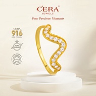 CERA 916 Gold Funky Wave Ring CR9054-W