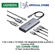 UGREEN 7-IN-1 USB-C TO HDMI/DP 4K@60HZ+2USB-A+2USB-C CONVERTER HUB - ( UG-CM498-75902 )