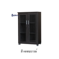 ตู้โชว์กระจก W82x40x128ซม.[สินค้าพร้อมส่ง ] Brownfurniture
