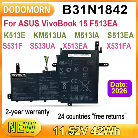 B31N1842 Laptop Battery For ASUS VivoBook F513EA F513EP F513IA K513E K513EA K513EP KM513UA M513IA M5