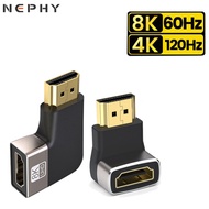 HDMI 2.1 Connector Cable Adapter For PS4 PS5 Xiaomi mi TV Laptop 90 270 Degree Right Angle U-shaped Extender Elbow converter 8K 60Hz 4K 120Hz