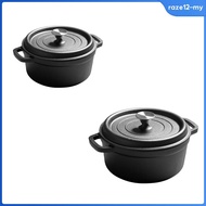 [RazecaMY] Cast Iron Dutch Oven Sturdy Casserole Dish Cookware Skillet with Lid Double
