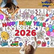 TOPBEAUTY Giant Coloring Poster, Doodle DIY Coloring Doodle Art Banner, Interactive Happy  Year Art 