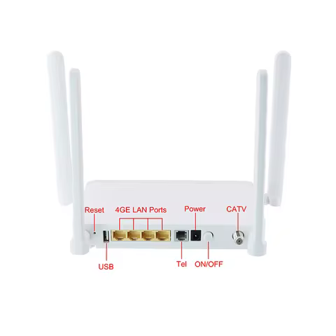 ZTE Chipset FTTH GPON ONU 4GE+2.4G&5.8G Dual Band wifi+CATV Fiber Optical CATV ONU