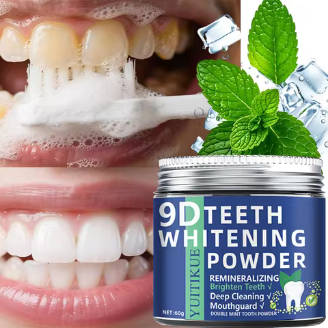 9D Teeth Whitening Powder Dual Mint Mineralization Deep Cleaning Toothpaste Teeth Whitening Agent De