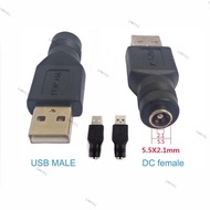 USB Male to 5.5mm x 2.1mm DC Female Power Converter Adapter Connector Charger Adapter Computer Acces