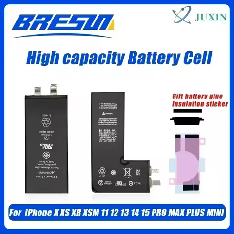 Rechargeable battery (without BMS protective cable) For iPhone XR X Xs 11 12 13 14 15 Pro Max Mini i