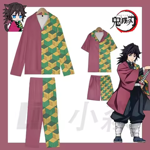 Demon Slayer Giyu Tomioka Pajama Set - Water Hashira Couple's Matching Nightwear, Anime Cosplay Home