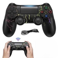 Others - 無線遊戲控制器，帶可調RGB燈的PS4遙控器，適用於PS4/PS4 Slim/PS4 Pro/PC的PS4雙震動搖桿遊戲手把