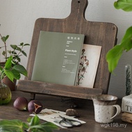 Ru Runjia Bookshelf Decoration Retro Pastoral Reading Rack Music Rack Solid Wood Desktop Vertical Ho