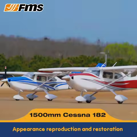 FMSRC RC Airplane Plane 1500MM 1.5M Cessna 182 Sky Trainer 5CH with flaps Trainer Beginner Model Air