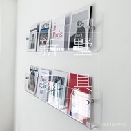 11💕 Creative Wall Shelf Picture Book Shelf Acrylic Magazine Rack Wall-Mounted Decorative Transparent Display Shelf Wall-