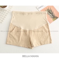 Quần Đùi Đũi Bầu Chất Liệu Đũi Mềm Mát Có Đáp Bụng và Chun Chỉnh Bụng Thoải Mái Bella Mama