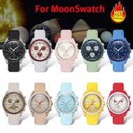 ❡✴ สายนาฬิกา Omega X Swatch Joint MoonSwatch Constellation Watch Band 20 มม. Curved End Silicone Rubber Wrist Bracelet for Men Women