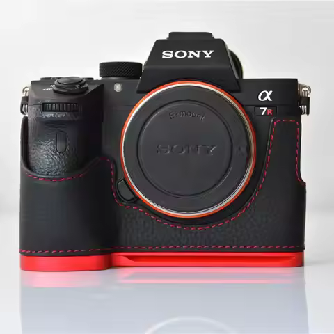 Genuine Leather Half Bottom Case Cover Camera Bag for Sony A7R3 A7R Mark 3 A7RM3 A7III A9 Hand Grip 