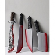 1pc Halloween Simulation Plastic Knife, Internet Famous Blood Pointed Knife, Ghost Festival Decorati