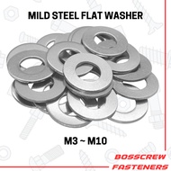 White (Zinc) - Steel Flat Washer m3 ~ m10 (2 Pcs) (Plain Washer) (Washer Besi)