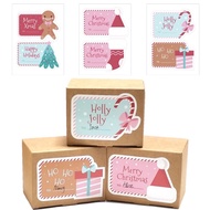 [SG Seller] Merry Christmas Holly Jolly Gift Sticker Writable Label Adhesive Peel Decoration Bake Packaging