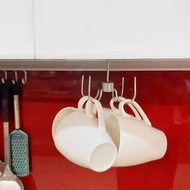 不鏽鋼可旋轉下掛式吊勾　廚房掛勾　湯匙架　杯架廚房收納置物架