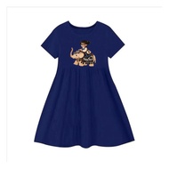 Cute Elephant Kiss Side Pleated Children's Dress Ages 2-9 Years/ Cute Elephant Kiss Side Pleated Chi