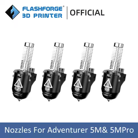 Flashforge Adventurer 5M And 5M Pro Nozzles 0.25mm 0.4mm 0.6mm 0.8mm 280℃ Nozzle Kit High Speed Prin