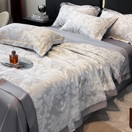 Gray Comforter Set Bedsheet Cadar Flat Bed Sheet Queen Quilt Set Super Single King Size Duvet Blanket Set