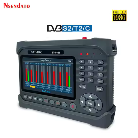 Satlink ST-6986 DVB-S2/S DVB T/T2 DVB-C Satellite Signal Finder Locator H.265 HEVC MPEG-4 Signal Met