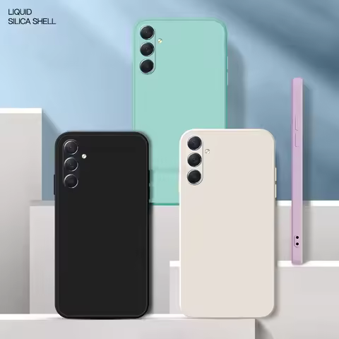 For Samsung Galaxy A24 Square Liquid Silicone Phone Case for Samsung A24 5G Camera Protection Back C