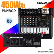 NewBaxs 16DSP PMX602S/PMX602D Mixer Amplifier ไมโครโฟนไร้สาย All-in-One 3 ใน 1 รองรับ Bluetooth/USB/